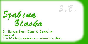 szabina blasko business card